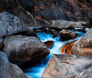 Preview wallpaper stones, water, rock, flow