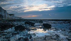Preview wallpaper stones, water, rocks, landscape, sky