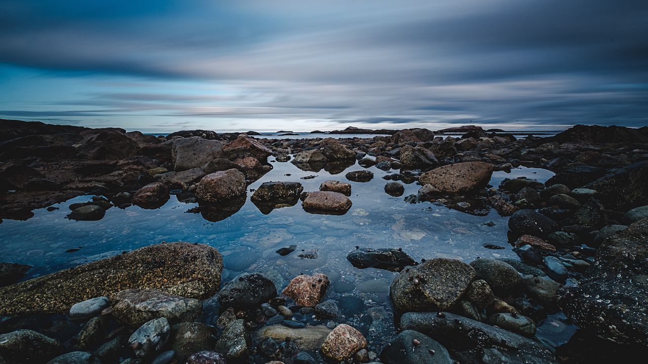 Wallpaper stones, water, sea, nature, sky