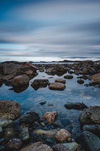 Preview wallpaper stones, water, sea, nature, sky