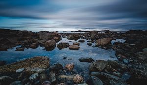 Preview wallpaper stones, water, sea, nature, sky