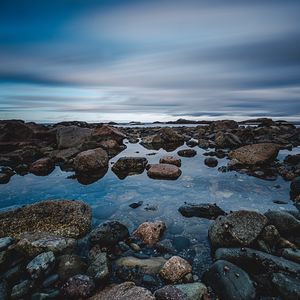 Preview wallpaper stones, water, sea, nature, sky