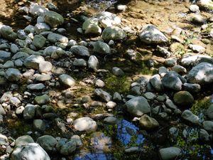 Preview wallpaper stones, water, shadows, stream, moss