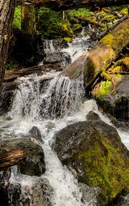 Preview wallpaper stones, water, stream, nature