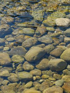 Preview wallpaper stones, water, transparent, body of water, bottom