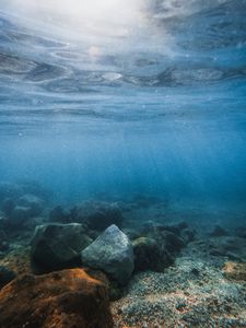 Preview wallpaper stones, water, underwater, pebbles