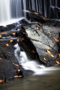 Preview wallpaper stones, water, waterfall, splashes, leaves