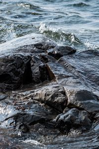 Preview wallpaper stones, water, waves, lake, splashes
