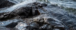 Preview wallpaper stones, water, waves, lake, splashes