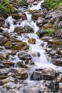 Preview wallpaper stones, waterfall, stream, water, plants