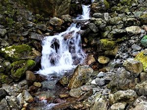 Preview wallpaper stones, waterfall, trees, nature