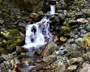 Preview wallpaper stones, waterfall, trees, nature