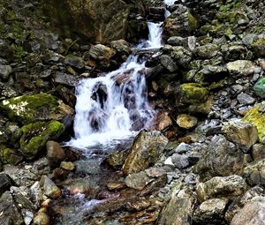 Preview wallpaper stones, waterfall, trees, nature