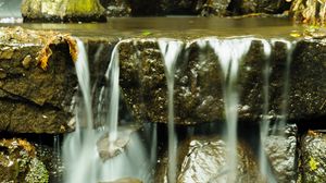 Preview wallpaper stones, waterfall, water, glare