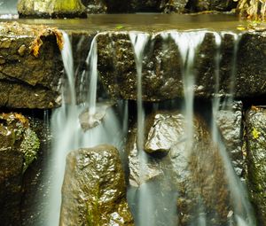 Preview wallpaper stones, waterfall, water, glare