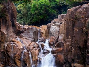 Preview wallpaper stones, waterfall, water, nature