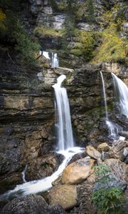 Preview wallpaper stones, waterfalls, river, water, rocks, mountains, nature