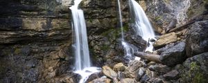 Preview wallpaper stones, waterfalls, river, water, rocks, mountains, nature