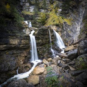 Preview wallpaper stones, waterfalls, river, water, rocks, mountains, nature