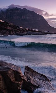 Preview wallpaper stones, waves, rocks, houses