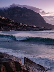 Preview wallpaper stones, waves, rocks, houses