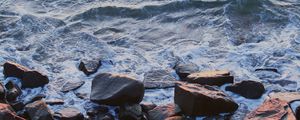 Preview wallpaper stones, waves, water, sea, shore