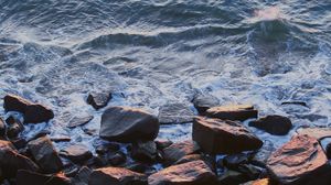 Preview wallpaper stones, waves, water, sea, shore