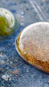 Preview wallpaper stones, wet, water, transparent