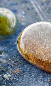 Preview wallpaper stones, wet, water, transparent