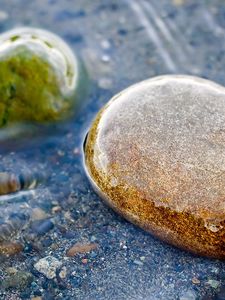 Preview wallpaper stones, wet, water, transparent