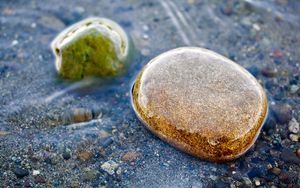 Preview wallpaper stones, wet, water, transparent