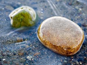 Preview wallpaper stones, wet, water, transparent