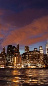 Preview wallpaper stony brook, usa, night city, skyscrapers