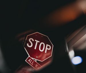Preview wallpaper stop, sign, warning, text, red