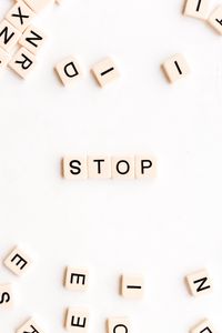 Preview wallpaper stop, word, letters, cubes, alphabet