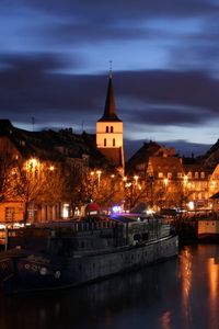 Preview wallpaper strasbourg, france, river, buildings, night