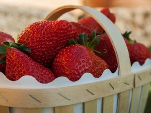 Preview wallpaper strawberries, berries, basket, ripe