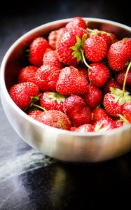 Preview wallpaper strawberries, berries, bowl, food