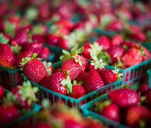 Preview wallpaper strawberries, berries, food, blur