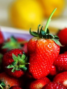 Preview wallpaper strawberries, berries, fresh, red, ripe