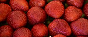 Preview wallpaper strawberries, berries, leaves, food, red