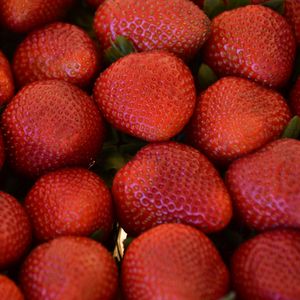 Preview wallpaper strawberries, berries, leaves, food, red