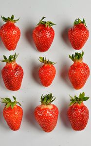 Preview wallpaper strawberries, berries, minimalism, juicy, ripe