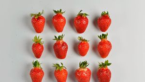 Preview wallpaper strawberries, berries, minimalism, juicy, ripe