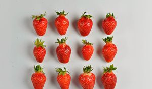 Preview wallpaper strawberries, berries, minimalism, juicy, ripe