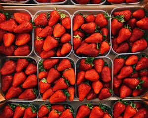 Preview wallpaper strawberries, berries, ripe, baskets