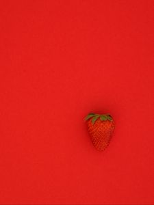 Preview wallpaper strawberries, berry, red background