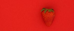 Preview wallpaper strawberries, berry, red background