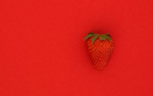 Preview wallpaper strawberries, berry, red background