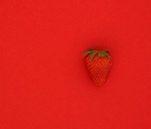 Preview wallpaper strawberries, berry, red background